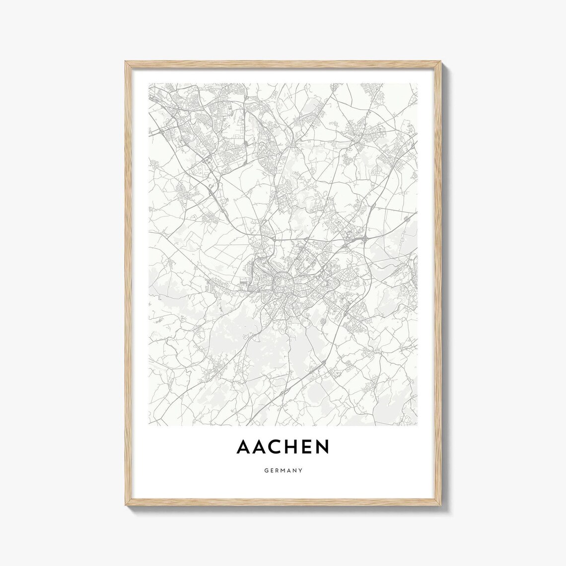 Aachen Germany Minimalist City Map Street Art Print Home Decor