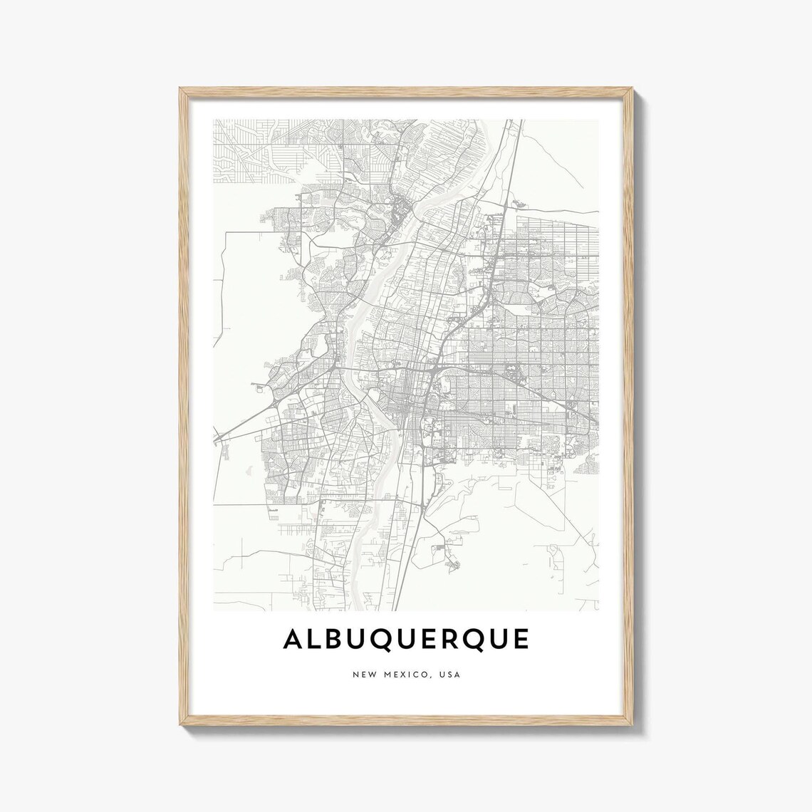 Albuquerque New Mexico Minimalist City Map Home Decor Poster