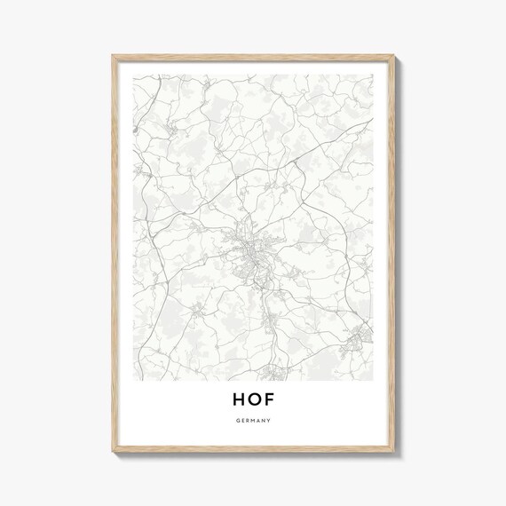 Hof Germany Minimalist City Street Map Line Art Decor Poster