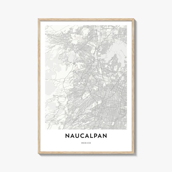 Naucalpan Mexico Minimalist Line Street Map City Travel Poster