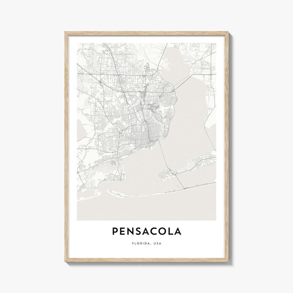 Pensacola Florida Gulf Coast Minimalist City Map Decor Poster
