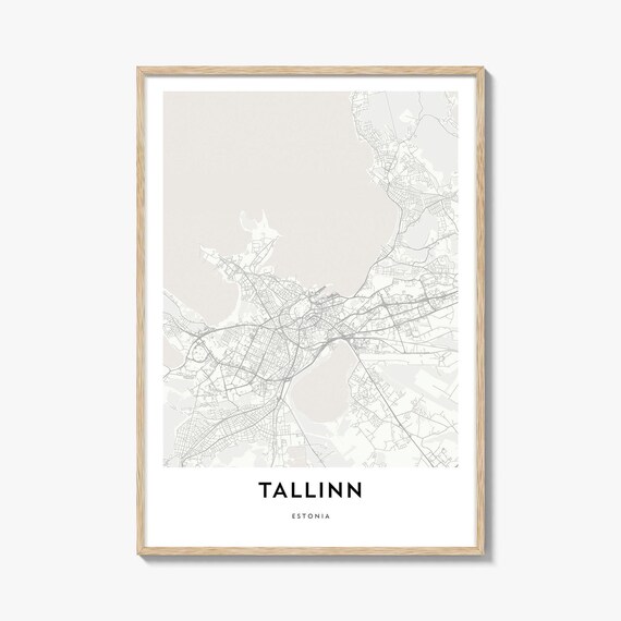 Tallinn Estonia Minimalist Baltic Coastal City Street Map Poster