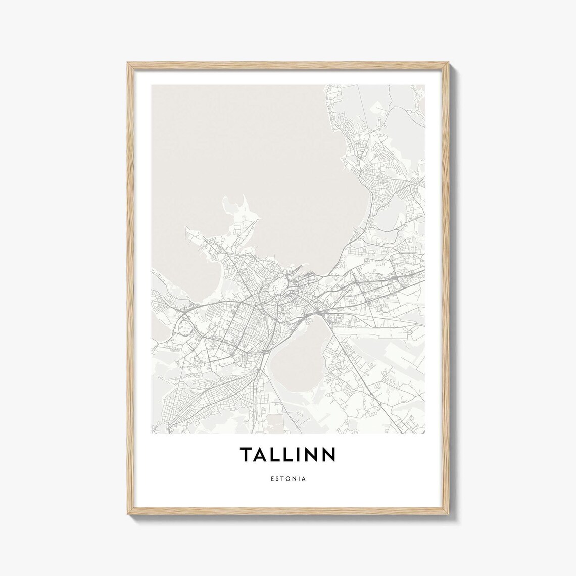 Tallinn Estonia Minimalist Baltic Coastal City Street Map Poster