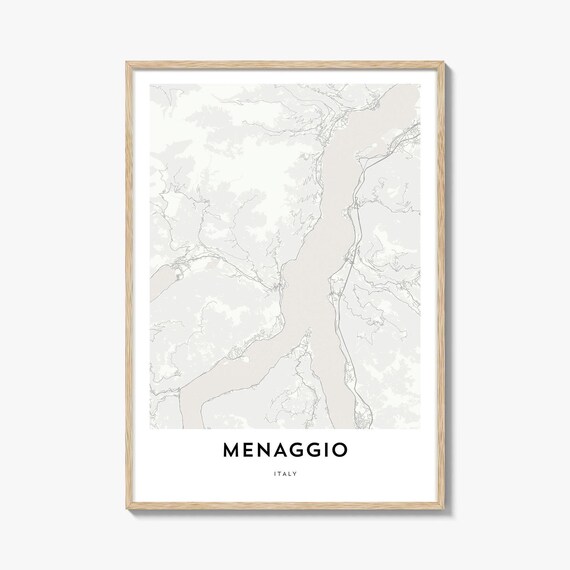 Menaggio Italy Minimalist Street Map Lake Como Town Art Poster