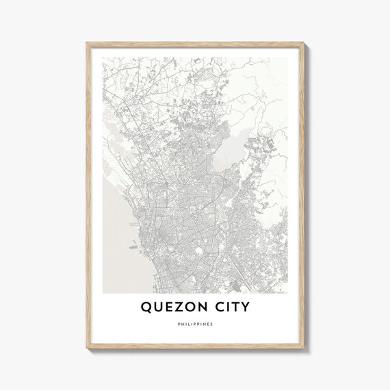 Quezon City Philippines Street Map Minimalist Grey Travel Poster