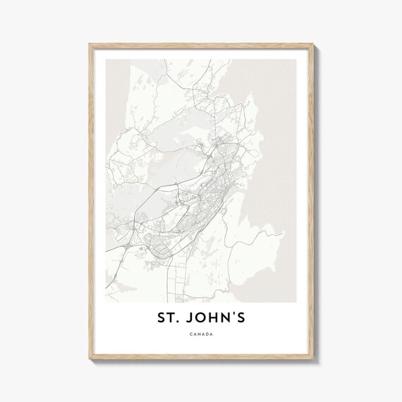 St John's Canada Minimalist Coastal City Map Poster Gift Artwork