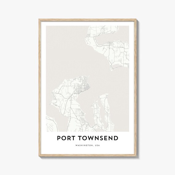 Port Townsend Washington Minimalist Street Map Line Art Poster