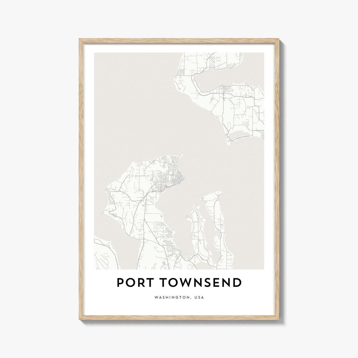 Port Townsend Washington Minimalist Street Map Line Art Poster
