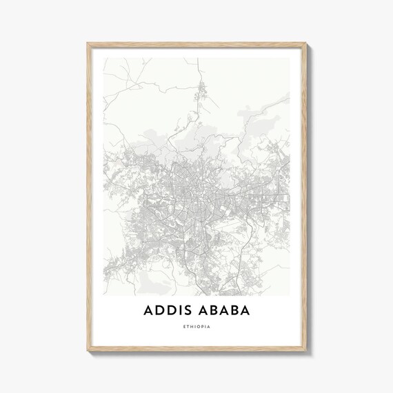 Addis Ababa Ethiopia Minimalist City Street Map Art Travel Poster