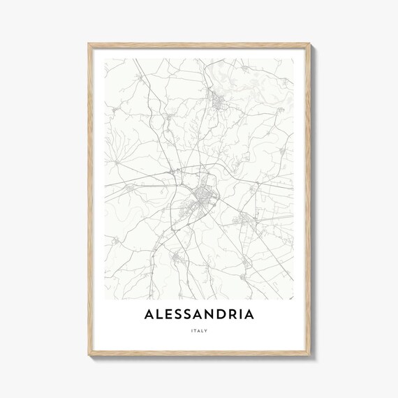 Alessandria Italy Minimalist City Street Map Modern Line Art Wall Art