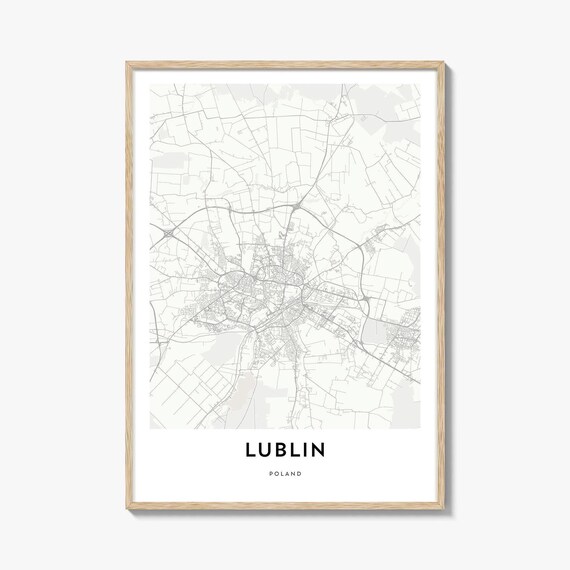 Lublin Poland Minimalist Old Town City Street Map Decor Poster