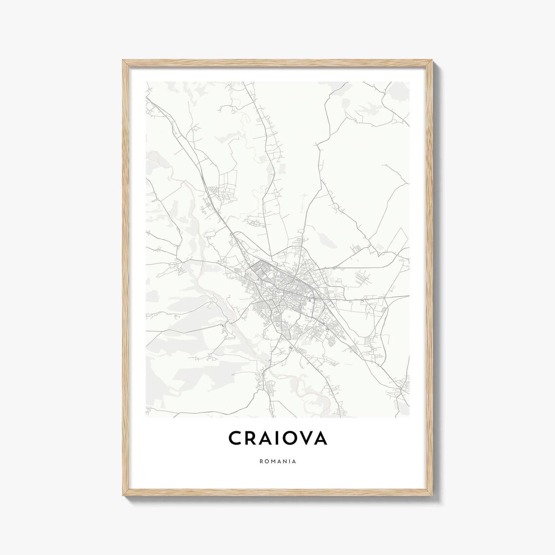 Craiova Romania Minimalist City Map Poster Modern Street Art