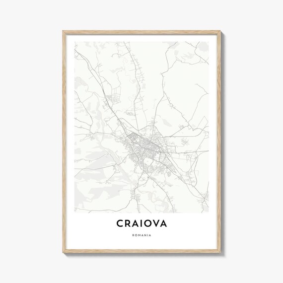 Craiova Romania Minimalist City Map Poster Modern Street Art