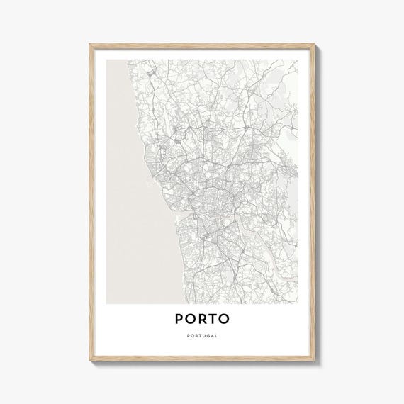 Map Of Porto Print, Portugal City Travel Poster