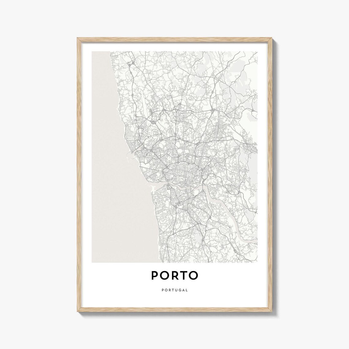 Map Of Porto Print, Portugal City Travel Poster