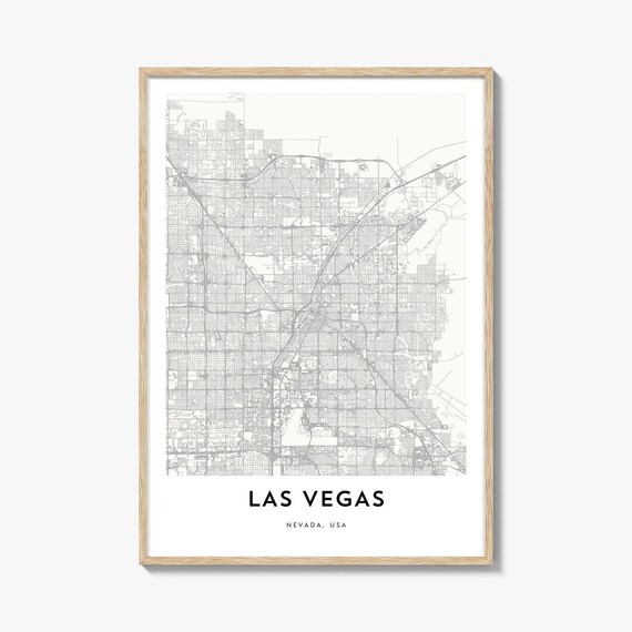 Minimalist Las Vegas Nevada USA City Map Street Line Art Poster