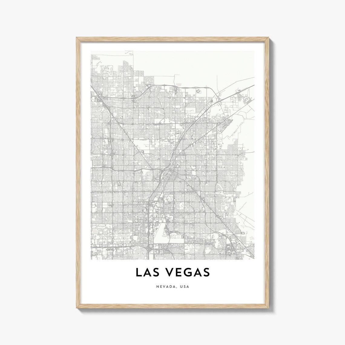 Minimalist Las Vegas Nevada USA City Map Street Line Art Poster