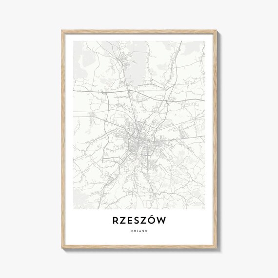 Rzeszow Poland Elegant Minimalist City Street Map Line Art Print