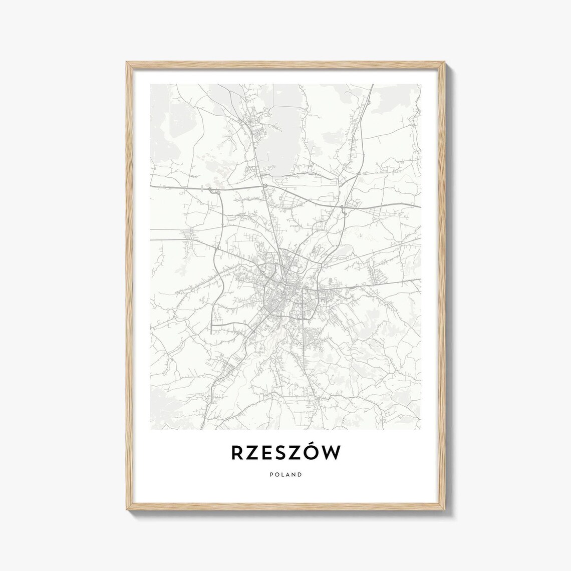 Rzeszow Poland Elegant Minimalist City Street Map Line Art Print