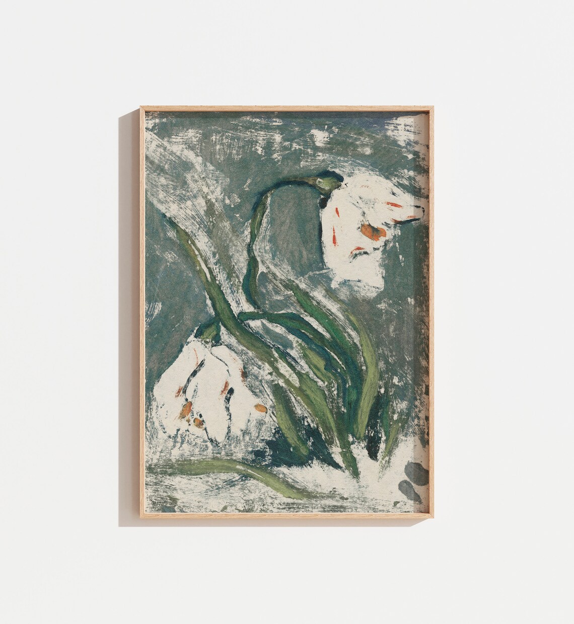 Vintage Flower Painting, Antique Floral Wall Art Print