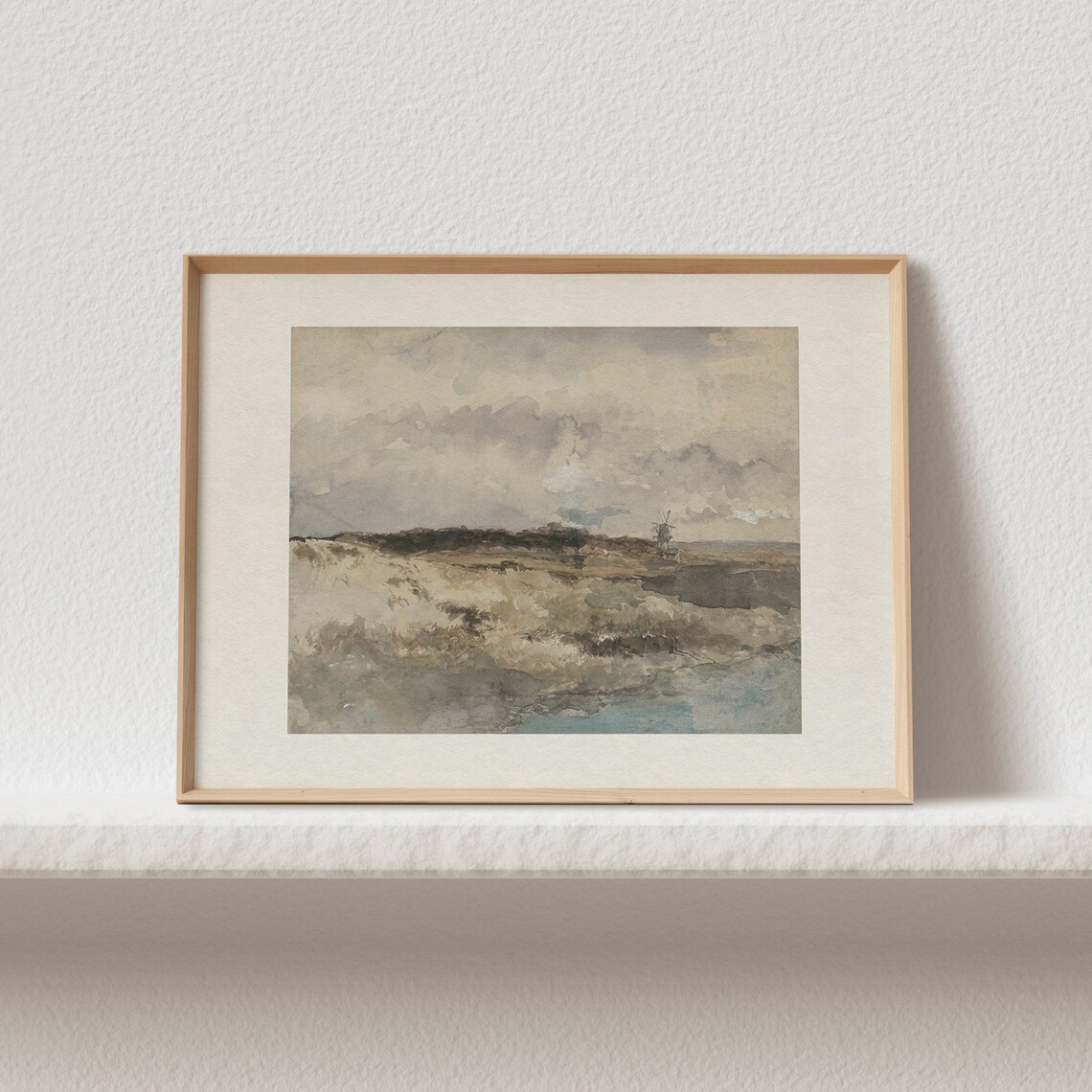 Vintage Muted Coastal Landscape Beach Art Print - Image 3