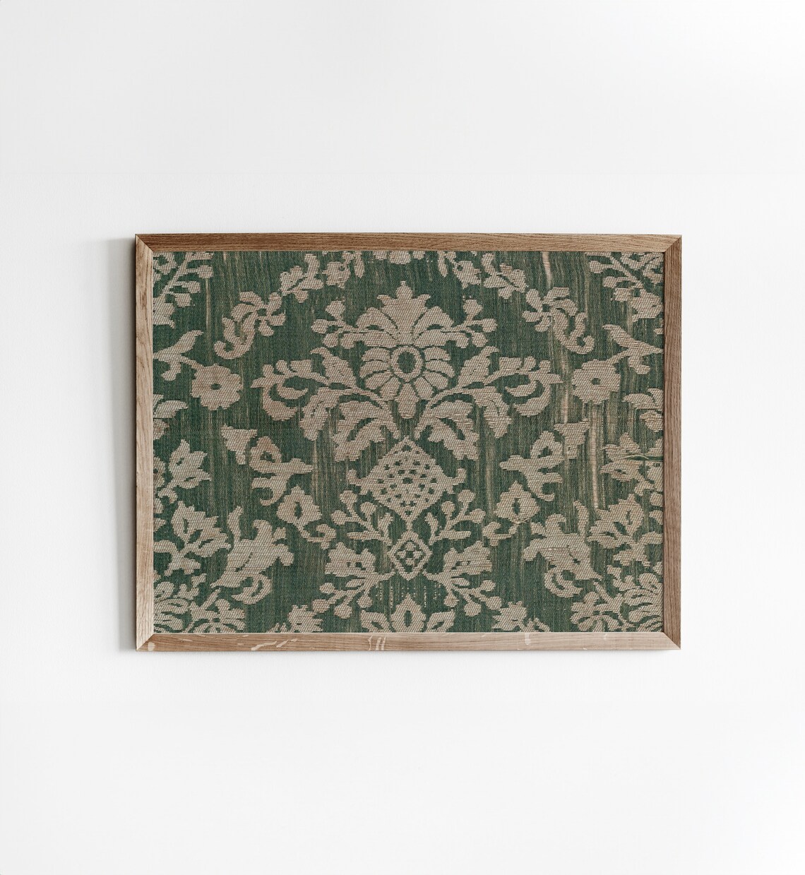 Vintage Dark Green Floral Tapestry Art Print - Image 5