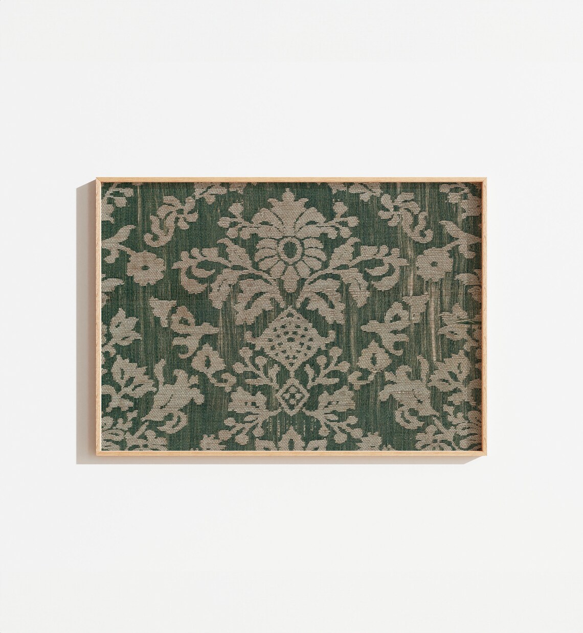 Vintage Dark Green Floral Tapestry Art Print