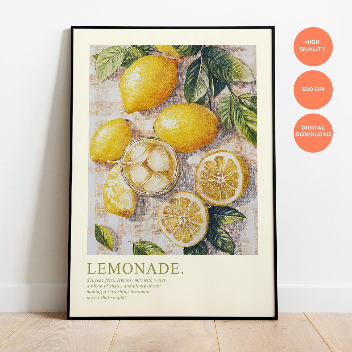 Lemonade Poster Print Refreshing Citrus Wall Art Lemon Prints Lemonade Wall Art Kitchen Wall Decor Art - Image 3