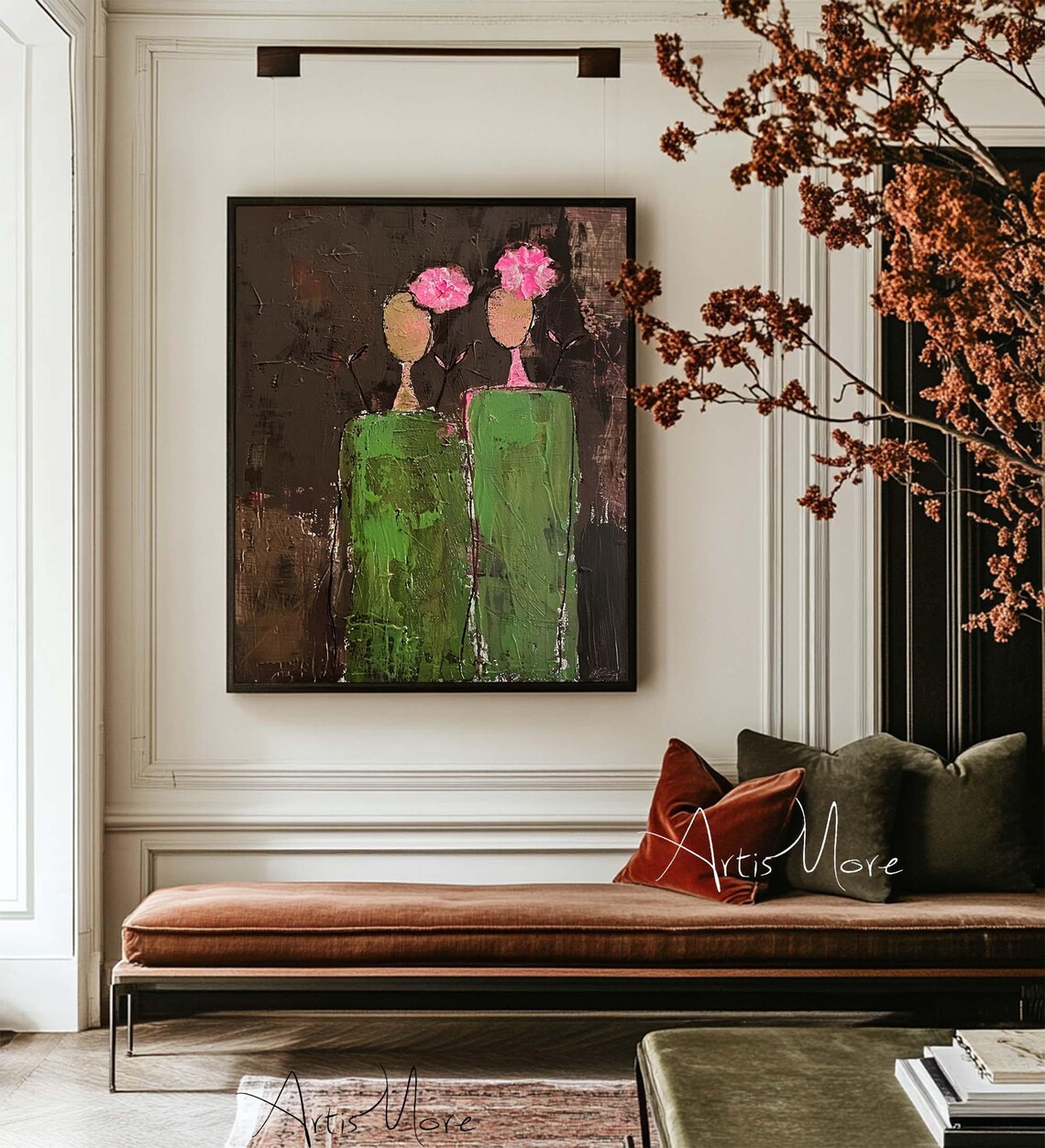 Vintage Boho Woman Abstract Portrait Art Print - Image 5