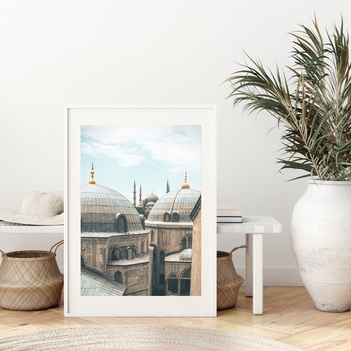 Historic Mosque Domes Golden Finials Minarets Skyline Travel Poster - Image 3