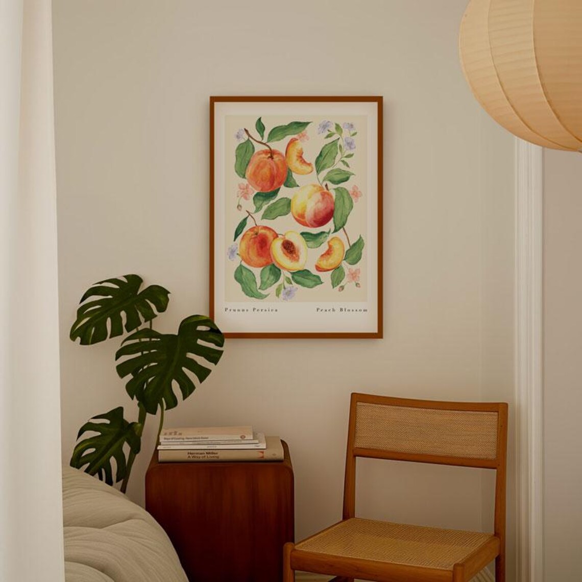 Peach Blossom Botanical Fruit Art Print, Vintage - Image 2