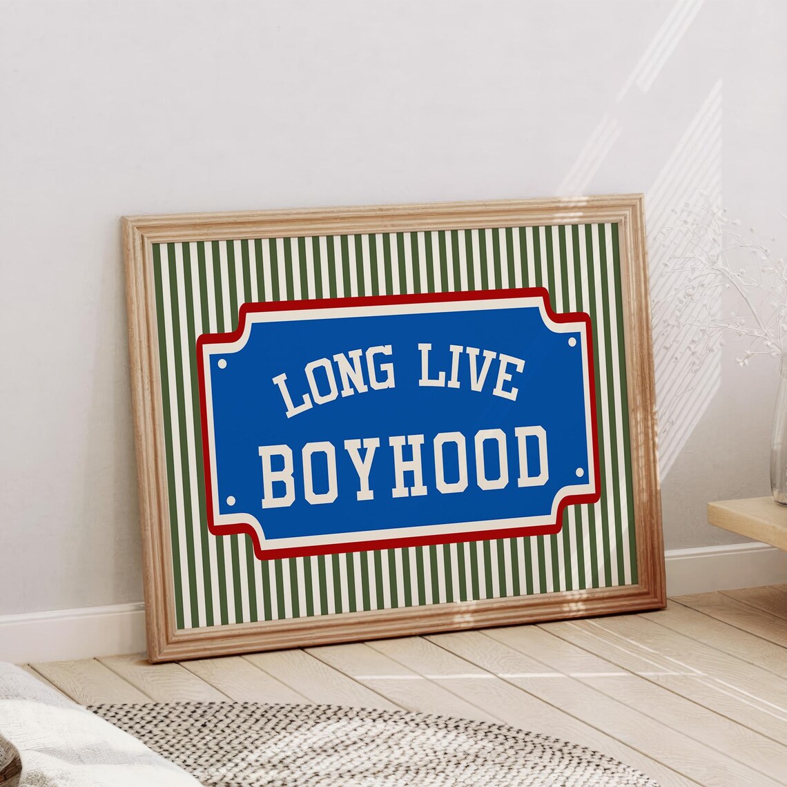 Long Live Boyhood Nursery Print, Rustic Vintage Boho