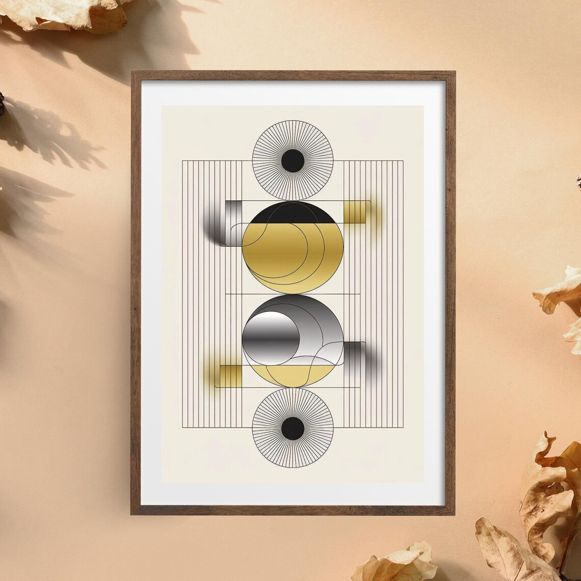 Geometric Abstract Poster Print, Minimalist Boho Decor
