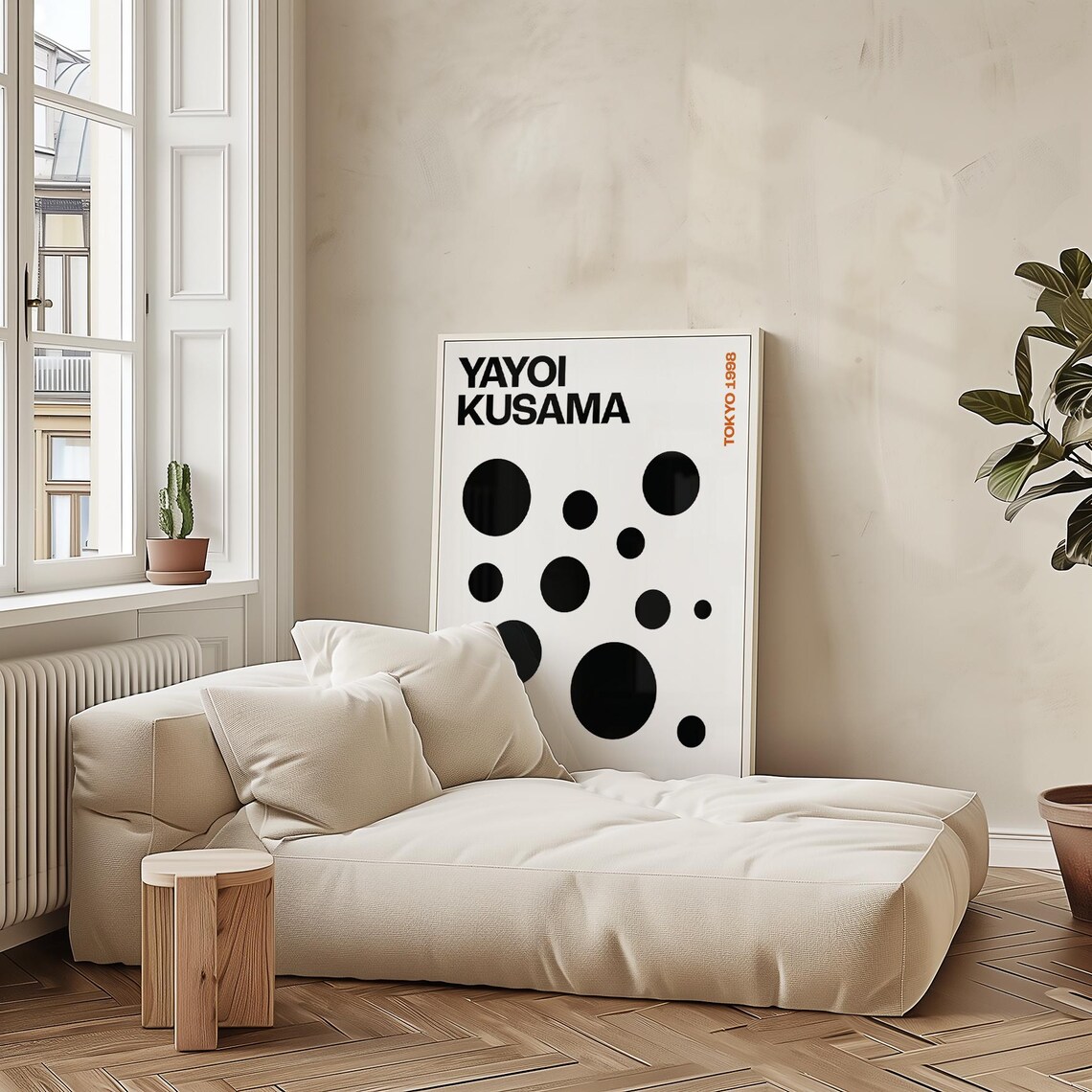 Yayoi Kusama Tokyo 1998 Polka Dot Black White Minimal Art Poster - Image 4