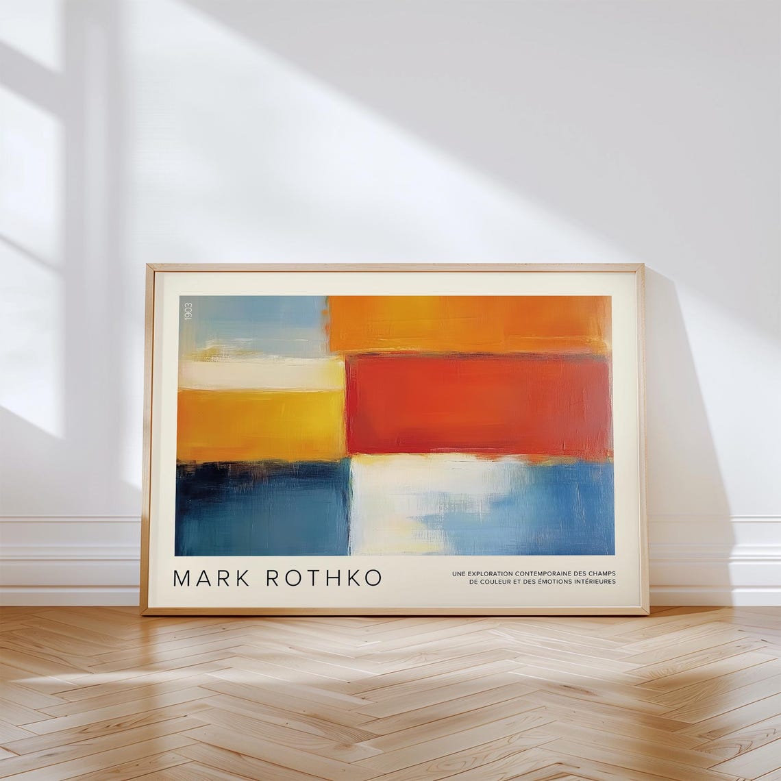 Mark Rothko Red Orange Blue Bold Color Block Abstract Style Poster