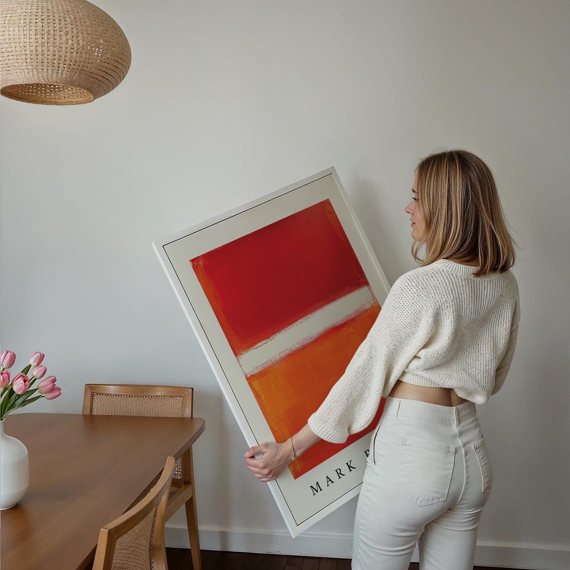 Red Orange Abstract Wall Art Rothko Inspired Bold Colour Print Modern Statement Artwork For Living Room Bedroom Office - Image 3