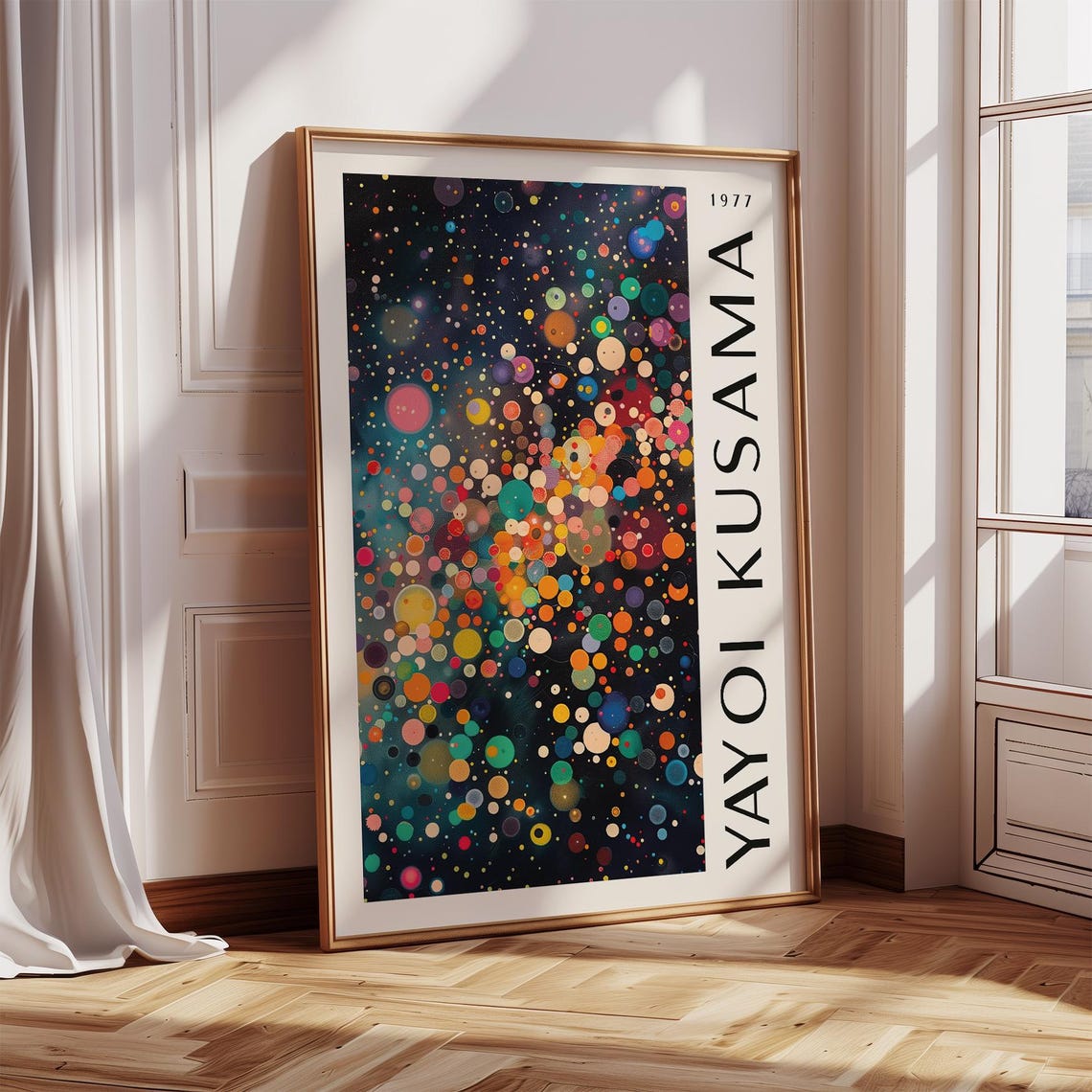Yayoi Kusama 1977 Cosmic Colorful Dotted Abstract Universe Print