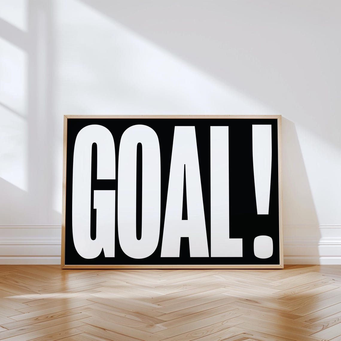 Goal Bold Typography Poster Black Background Sports Fan Wall Decor