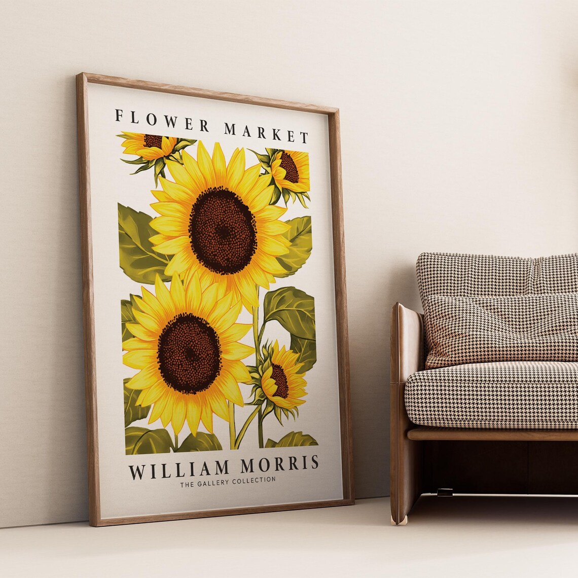 William Morris Flower Market Sunflower Botanical Vintage Art Poster