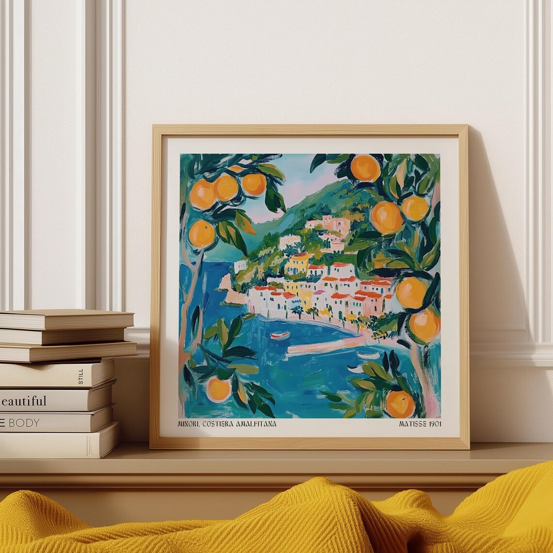 Amalfi, Matisse Inspired Mediterranean Scene