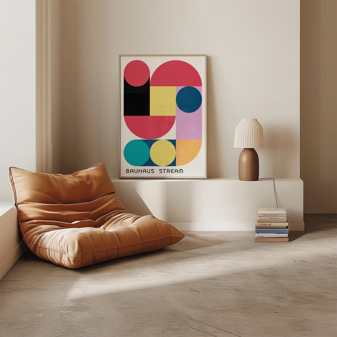 Bauhaus Stream Geometric Abstract Retro Colorful Mid Century Poster - Image 2