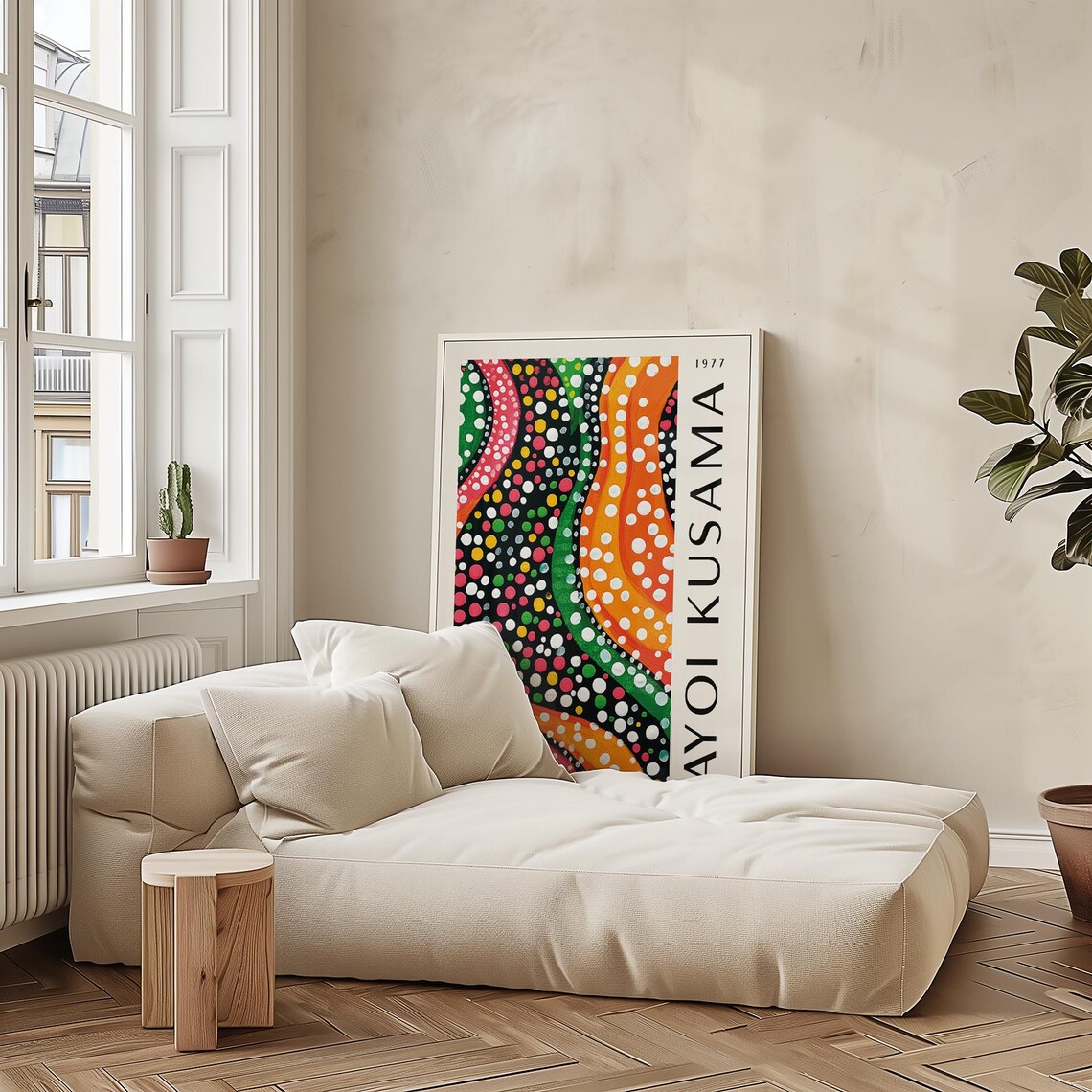 Yayoi Kusama 1977 Polka Dot Wave Swirl Colorful Abstract Art Poster - Image 4
