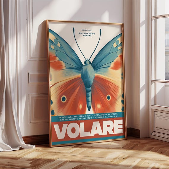 Colorful Butterfly Print For Living Room Modern Poster Print Gift For Vibrant Wall Art Trendy Gifts For Home Decor Exhibition Wall Print
