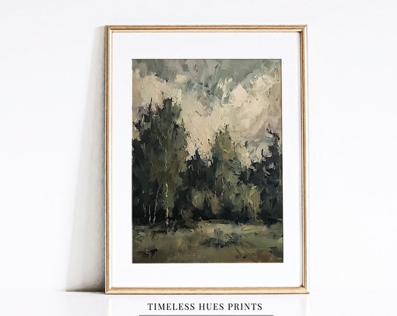 Moody Abstract Woodland Forest Landscape Painting Forest Landscape Pine Tree Art Wilderness Art 1 261