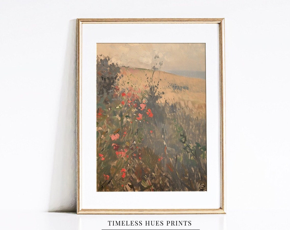 Vintage Floral Landscape Painting Flower Painting Nature Painting Oil Painting Art 1 245