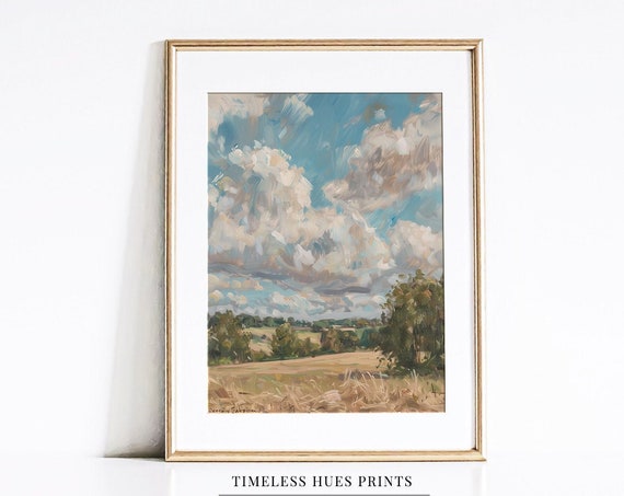 Vintage Rustic Countryside Landscape Painting Rural Landscape Painting Impressionist Painting Art 1 263