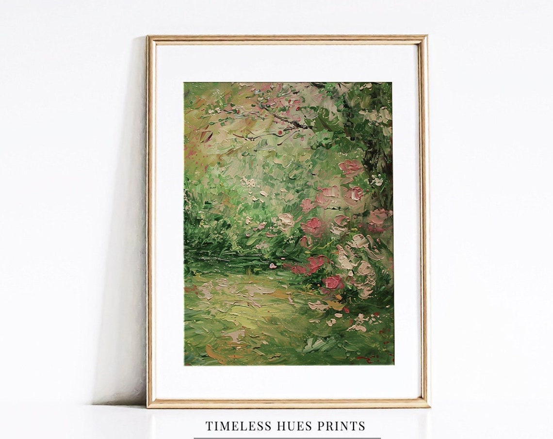 Spring Print Flower Garden Painting Floral Print Art Nature Painting Floral Painting Landscape Painting Wall Art