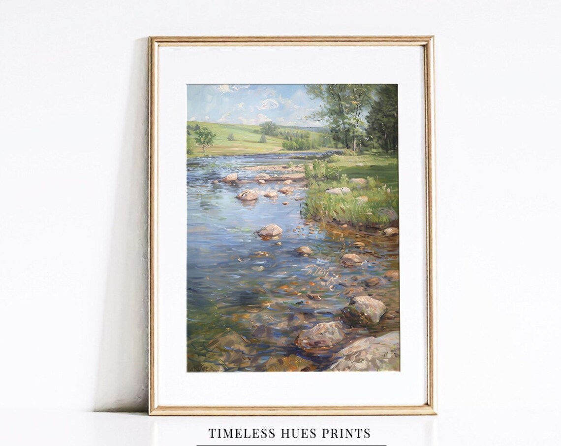 Rustic Valley Landscape Art Print Vertical Landscape Painting Countryside Landscape Print A 1 206