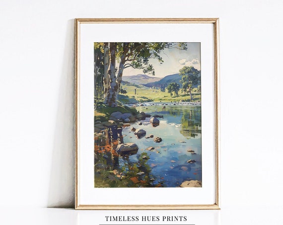 Rustic River Creek Landscape Painting Vertical Landscape Painting Nature Landscape Art Art 1 212