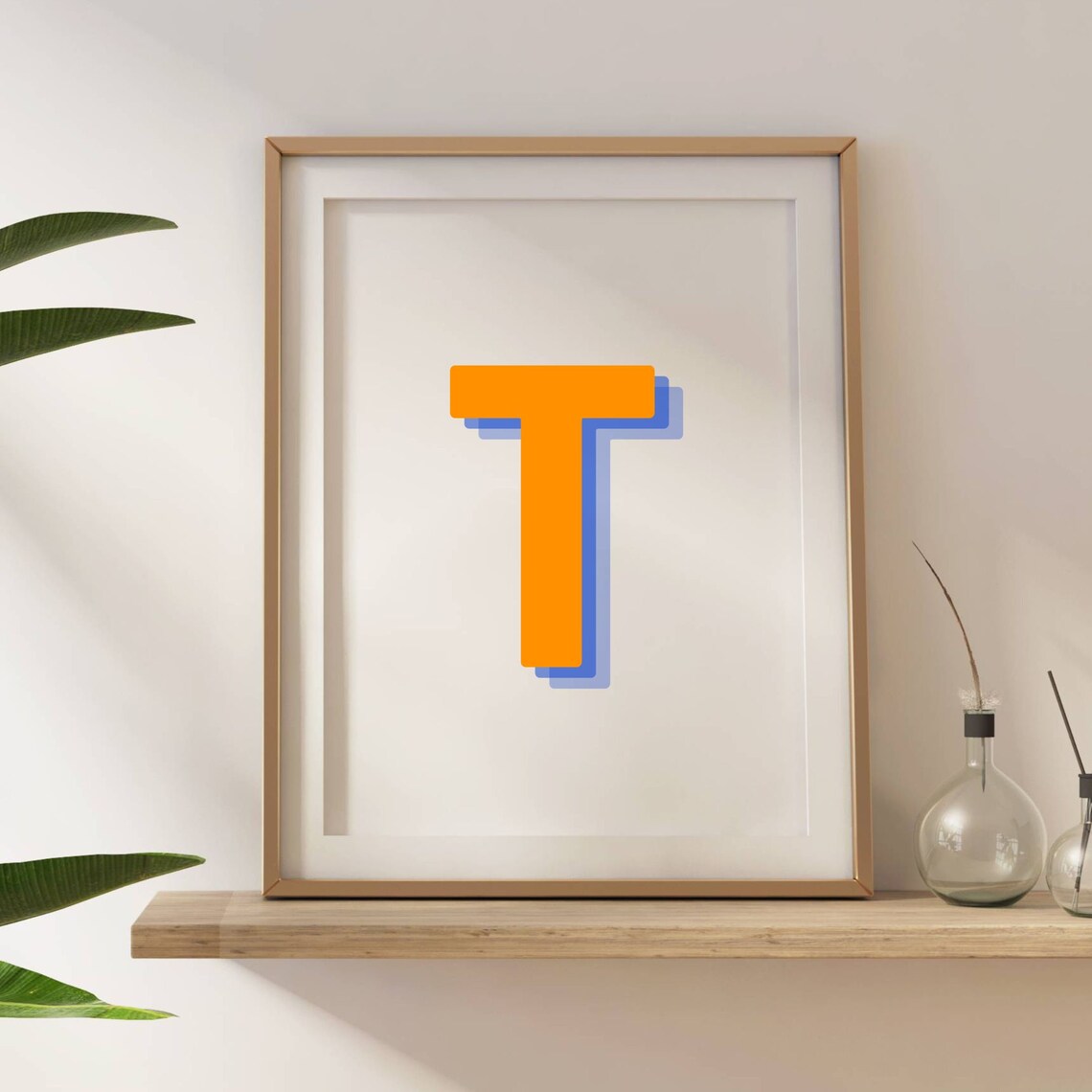 Retro 3D Letter T Monogram, Baby Letter Art - Image 5